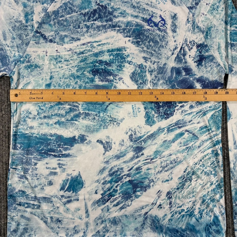 Ocean Coast Realtree Womens XL Performance Fishing Shirt Blue Long Sleeve UV - Picture 6 of 8